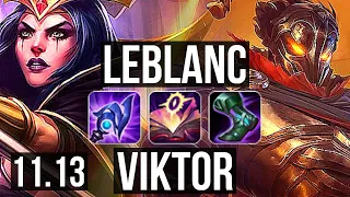 LEBLANC vs VIKTOR (MID) | 9/0/10, Rank 6, Legendary | BR Challenger | v11.13
