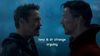 tony and dr strange arguing for 2 minutes straight