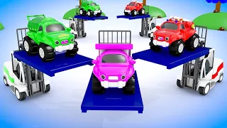 P2 Learn Colors for Children with Forklift Truck Parking Street Vehicles Kids Toys Learning Colors V