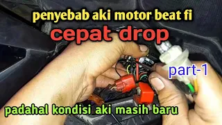 penyebab aki motor beat fi cepat drop