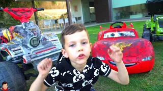 Artem pretend play with Lightning Mcqueen toy and Ride On Power Wheels - Video collection for Kids