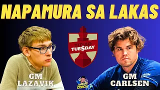 NAGMURA SA GALIT SI MAGNUS! ANG LAKAS! Lazavik vs Carlsen!  Titled Tuesday