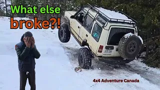 Land Rover on portal axles off road in the snow - what else broke?!