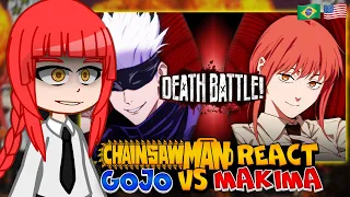 Chainsaw Man React Makima Vs Satoru Gojo | Gacha React -🇺🇲🇧🇷