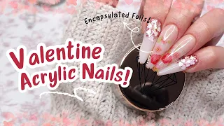 VALENTINE ACRYLIC NAIL TUTORIAL | How To Encapsulate Nail Foils In Acrylic
