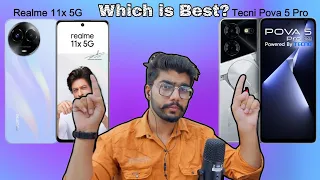 Realme 11x 5G vs Tecno Pova 5 Pro 5G - Full Comparison | Which one is Value For Money.