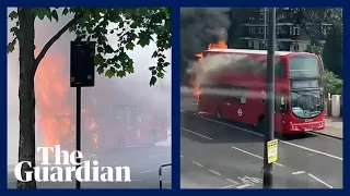 London bus bursts into flames in Brixton