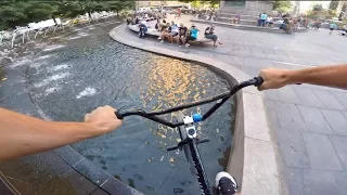 RIDING BMX IN NYC WATER FOUNTAINS!