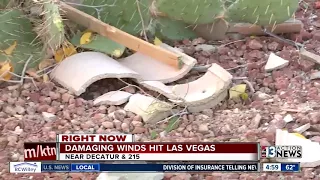 Strong winds damage homes, cars in Las Vegas neighborhood