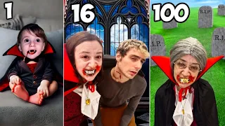 DALLA NASCITA ALLA MORTE DI UN VAMPIRO IN 24 ORE! 😱 *100 anni di vita*