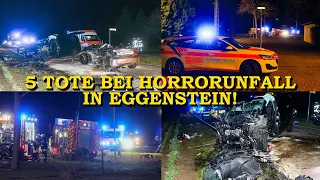 [FÜNF TOTE BEI HORRORUNFALL IN EGGENSTEIN] - BMW PRALLT IN TAXI - | GROSSEINSATZ FEUERWEHR + RETTUNG