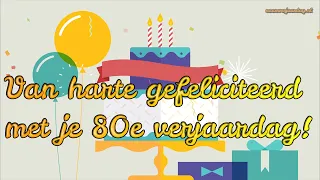 80 JAAR! 🎂 Gefeliciteerd met je 80e verjaardag! 🎈 | FIJNE VERJAARDAG! 🎉 #naamverjaardag