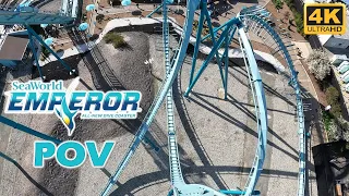 Emperor POV (Front Row, 4K 60 FPS), SeaWorld San Diego B&M Dive Coaster | Non-Copyright