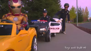 Sidewalk Cops Pull Over Iron Man (Scene from Superhero Race)