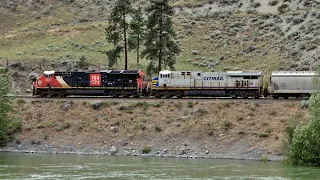 CN 100 Anniversary In The Lead With Former CITIRAIL Unit! Following Thru The Thompson Canyon