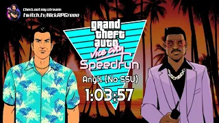 GTA Vice City Speedrun - Any% No SSU - 1:03:57