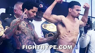 (2ND ANGLE) CHAOS! GERVONTA DAVIS SHOVES ROLLY ROMERO OFF STAGE AT HEATED FINAL FACE OFF