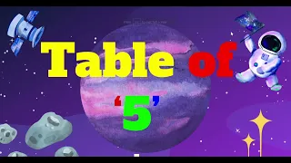 Table of 5 in English | 5 Table | Multiplication Tables 5 x 1 = 1| MathsTable | Pebbles Rhymes