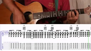 How to Play the Chords to Summertime by Kenny Chesney on Guitar with TAB