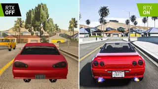 GTA SA 2004 vs 2023 Remastered Graphics Comparison - GTA San Andreas Remastered RTX™ 3090 Gameplay