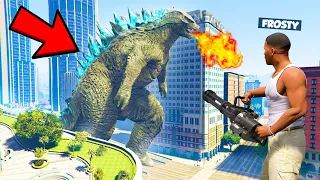 GIANT GODZILLA ATTACKED LOS SANTOS | GTA 5