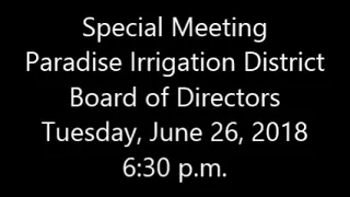 June 26, 2018, Special Meeting