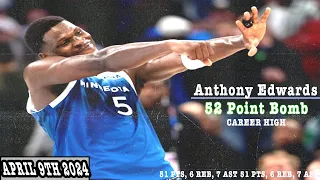 Anthony Edwards EPIC 51 POINTS NBA BACK TO BACK 50 BOMB NIGHTS