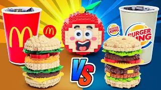 McDonald's vs. Burger King!!! Apu Lego Funny Challenge | Lego Food Adventures