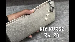 DIY Purse Clutch No Sew Zipper Purse, Wallet | How to make Purse, Clutch