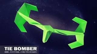STAR WARS PAPER AIRPLANE - How to make a paper airplane that FLIES WELL | Tie Bomber