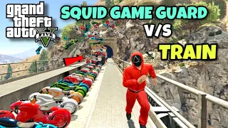 SQUID GAME GUARD VS TRAIN | CAN SQUID GAME GUARD STOP THE TRAIN IN GTA 5?