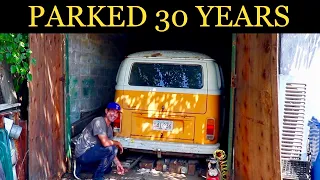 Forgotten VW BUS Rescued Found Sitting 30 years - Garage Find