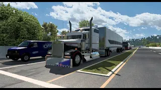 American Truck Simulator-Contract work for Walmart in my custom Kenworth w900 With Detroit Diesel.