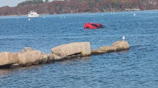 Lobsterman helps rescue person who drove car into Casco Bay