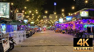 Pattaya 4K Walk & SongthaewTours. Soi BuaKhao NightScene.