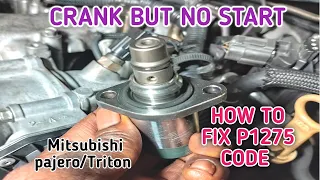 Mitsubishi Pajero/TriTon , Crank But No Start, How to Fix engine code p1275  ! Fuel system problem !