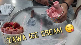 Making of delicious tawa ice cream in Pakistan