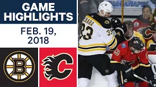 NHL Game Highlights | Bruins vs. Flames - Feb. 19, 2018