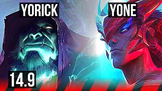 YORICK vs YONE (TOP) | 600+ games | TR Master | 14.9