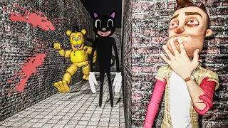 We Got Trapped In A Maze with Cartoon Cat and FNAF in Gmod! (Garry's Mod Multiplayer Gameplay)