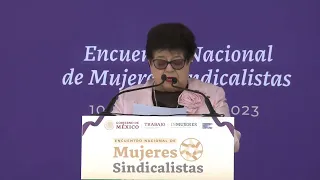 La Secretaria de Acción Femenil, Gloria Carrillo, en el Encuentro Nacional de Mujeres Sindicalistas