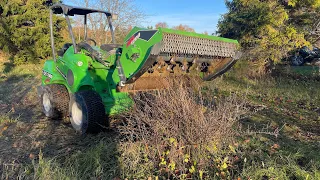 Avant 635 ja trummelniiduk. Flail mower 1200 mm.