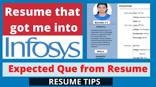 Infosys: The Resume that got me into Infosys | Infosys Resume tips | Expected Question