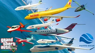 GTA V: Every Airplanes Falling into Deep Pacific Ocean Best Longer Crash and Fail Compilation