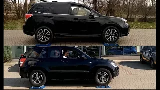 Which 4x4 system is better? Old Suzuki Grand Vitara or New Subaru Forester? Test on rollers