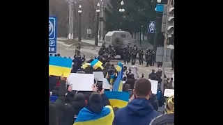 'Our Streets, Our Town': Unarmed Ukrainians Confront Russian Troops