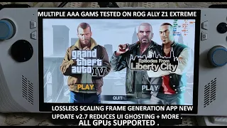 Lossless Scaling LSFG Frame Generation Update 2.7 reduces UI Ghosting | AAA Games Tested on Rog Ally