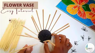 DIY Flower Vase Making At Home | Bamboo Sticks Craft Idea | Artbeats