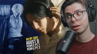 Agust D | Agust D MV / People Pt. 1 Lyrics / People Pt. 2 (feat. IU 아이유) MV REACTION | DG REACTS
