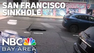 Sinkhole opens up on San Francisco street